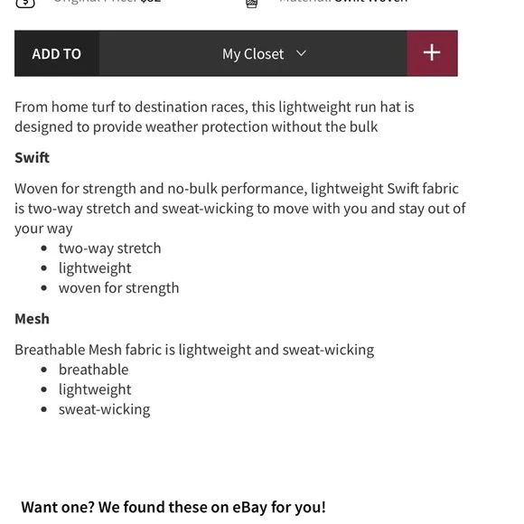 Lululemon Race To Place Run Hat White Lightweight Running Gym Workout Sporty - Picture 2 of 8